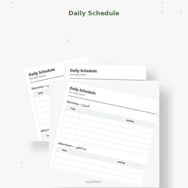 Homeschool Daily Schedule