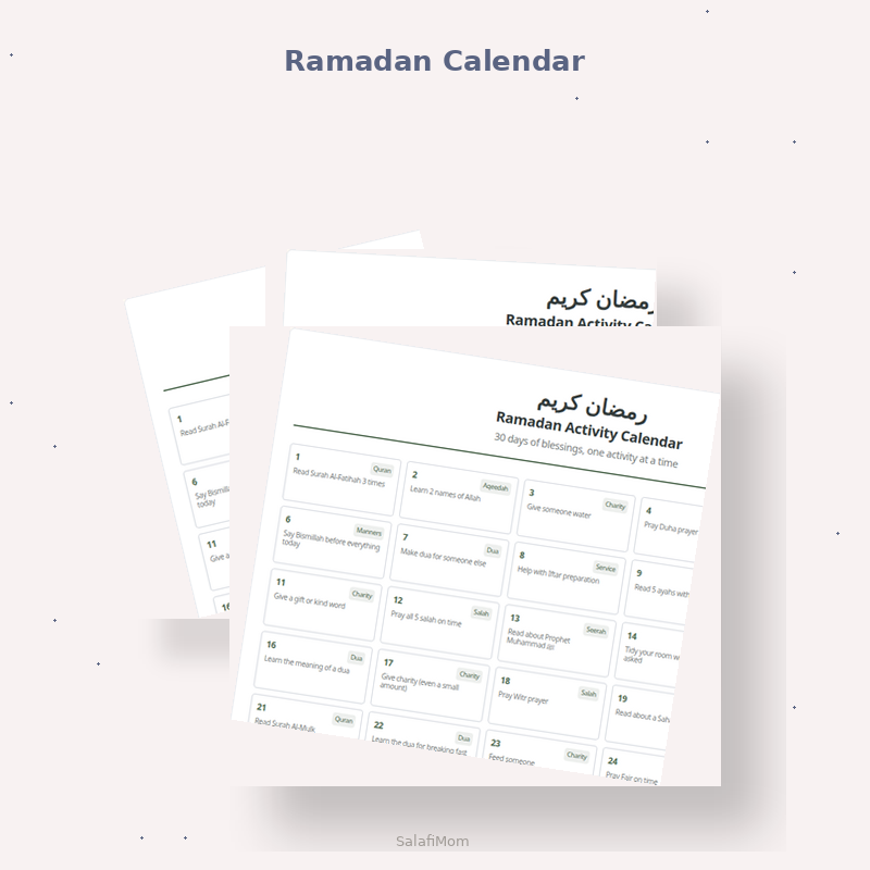 Ramadan Activity Calendar
